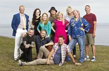 Tio nya amerikaner upptäcker Sverige. Troy Bankord, Nick Jones, John Olson, George Strid, Leslie Longoria, Katie Malik, Courtney Schlagel, Amanda Vinicky, Nate Butler, Jennette, Landes. Foto: Andreas Hillergren/SVT