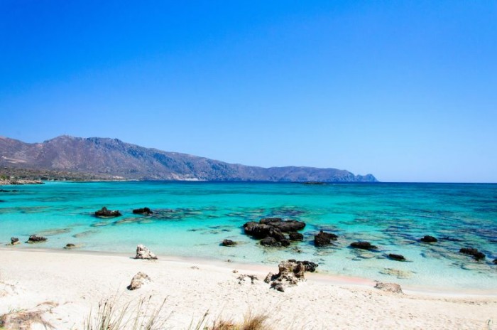 Elafonissi beach with turquoise water, Crete, Greece