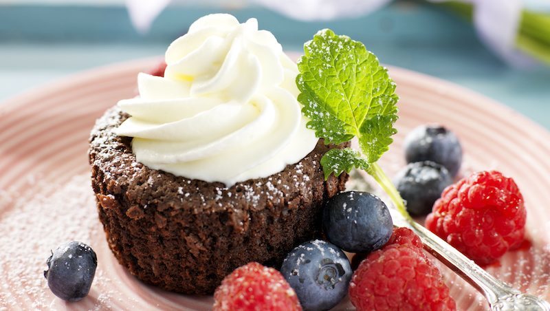 Kladdkaka i muffinsform.