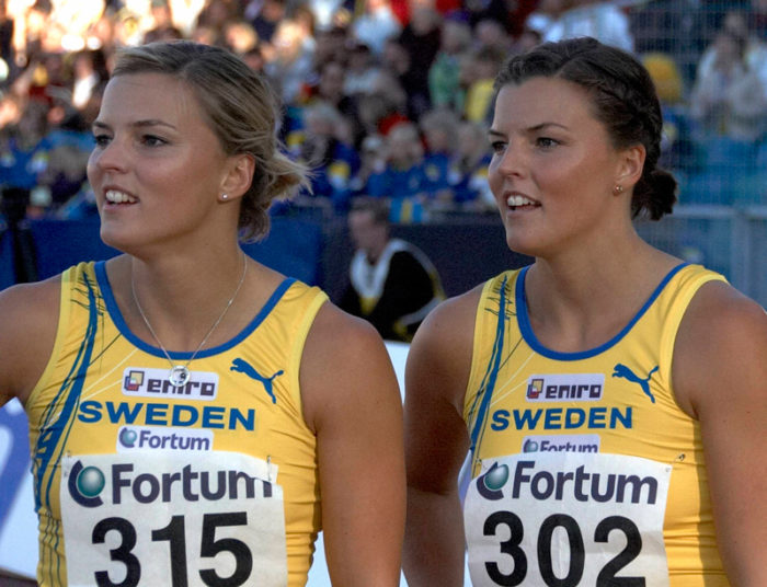 Susanna Kallur och Jenny Kallur i samband med Finnkampen 2007.