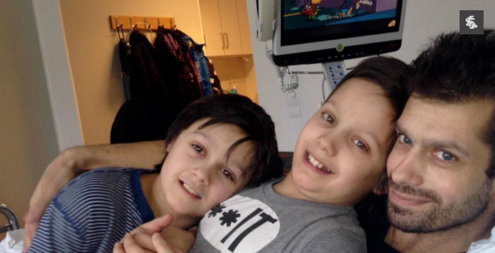 Kim, Cevin och pappa Jörgen i Sofias änglar