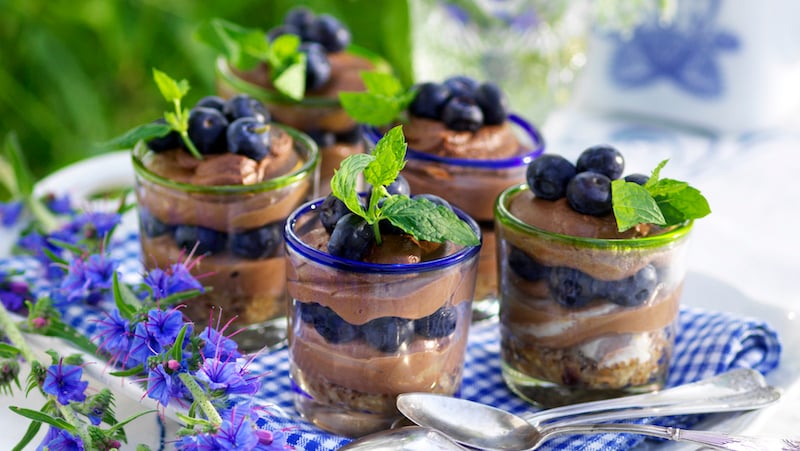 Cheesecake I Glas Med Blåbär