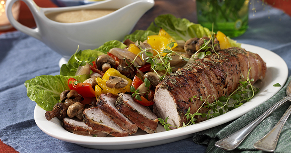 Baconlindad fläskytterfilé recept Allas Recept