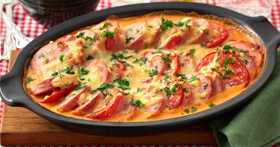 Smakrik falukorvsgratäng recept Allas Recept