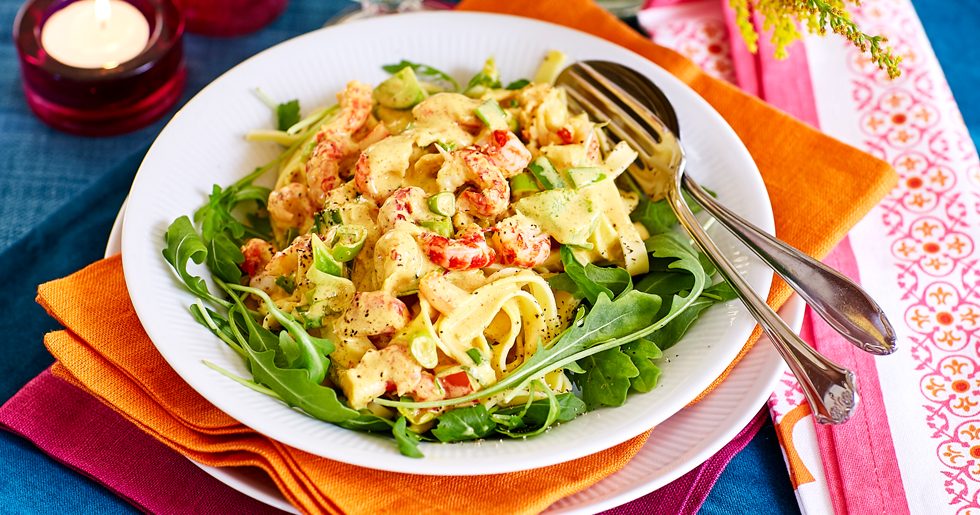 recept kräftstjärtar pasta